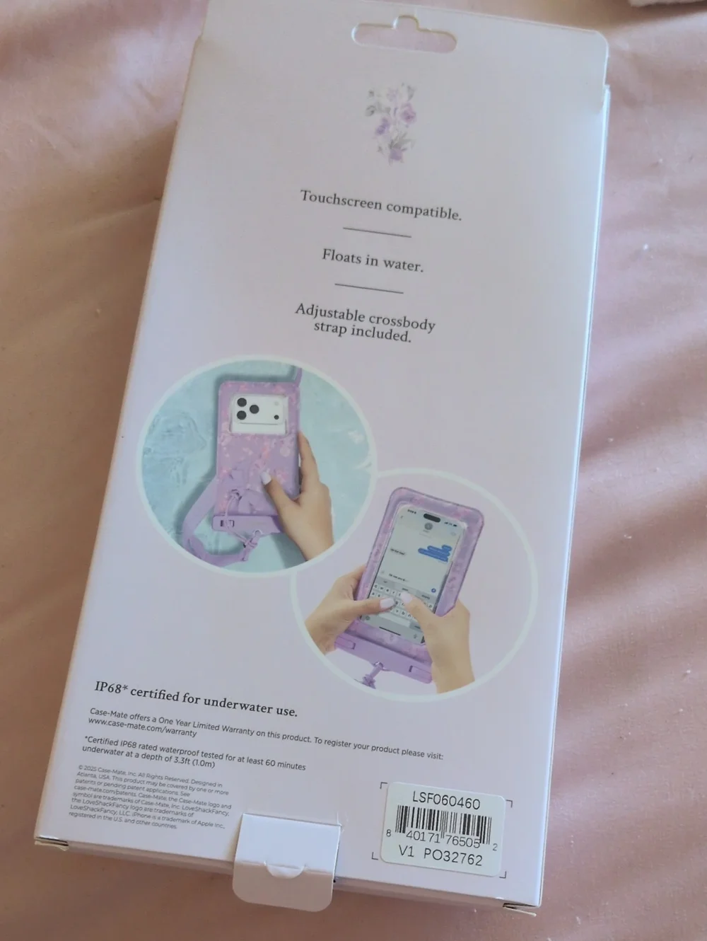 case-mate Lavender Floral Waterproof Phone Pouch
